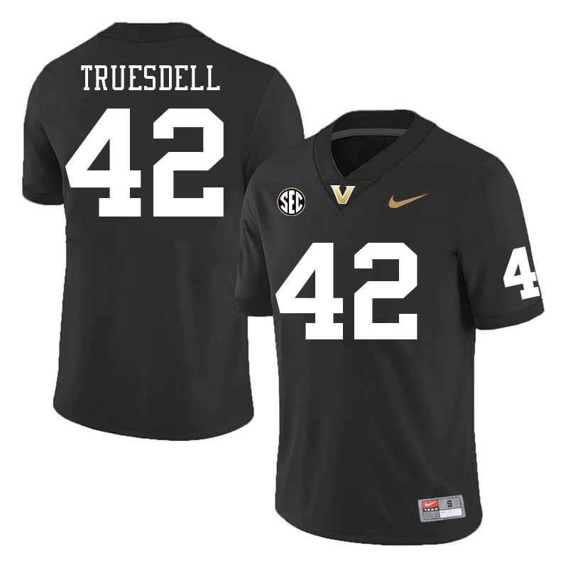 Vanderbilt Commodores #42 Errington Truesdell College Football Jerseys Sale Stitched-Black
